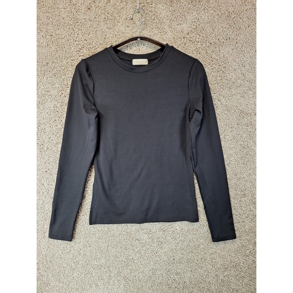 Frankee & Skylarr T-Shirt Womens Small Black Stretch Long Sleeve Pullover Tee